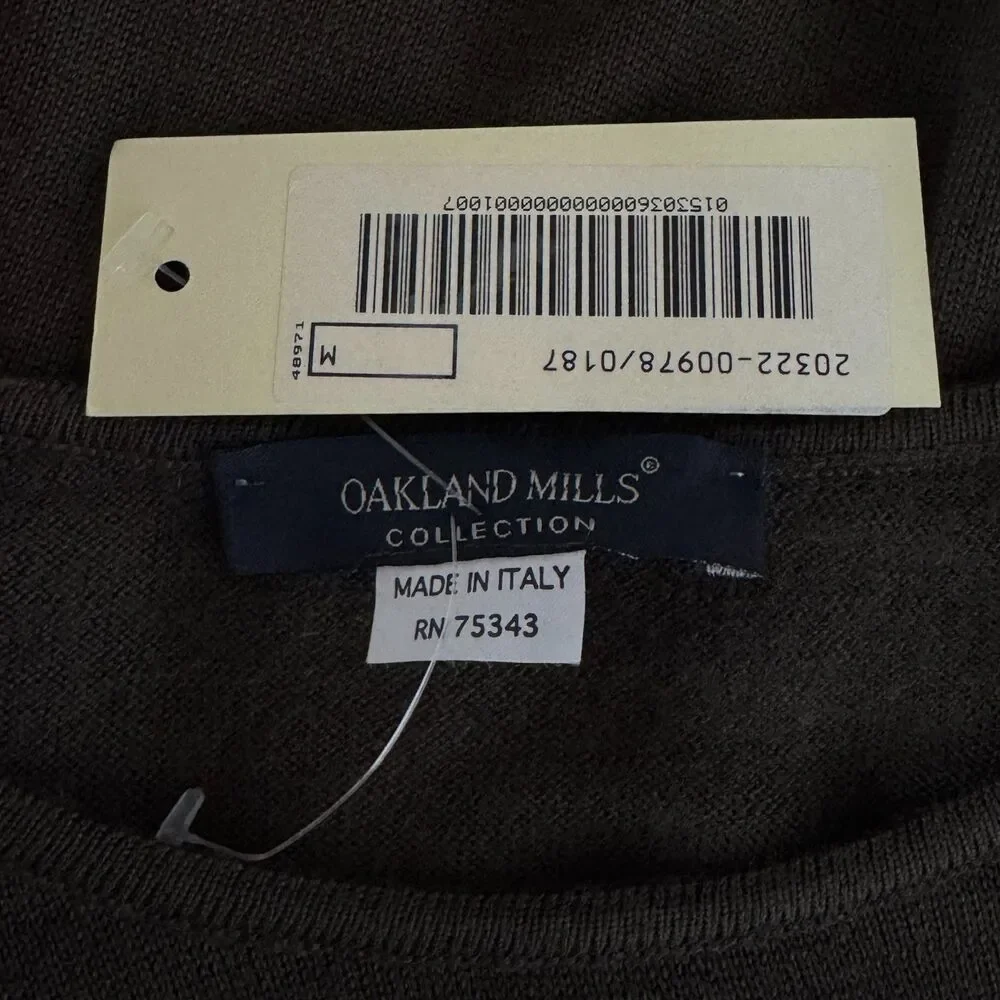New Oakland Mills Italy Wool Blend Crewneck Sweater Men's Size Medium